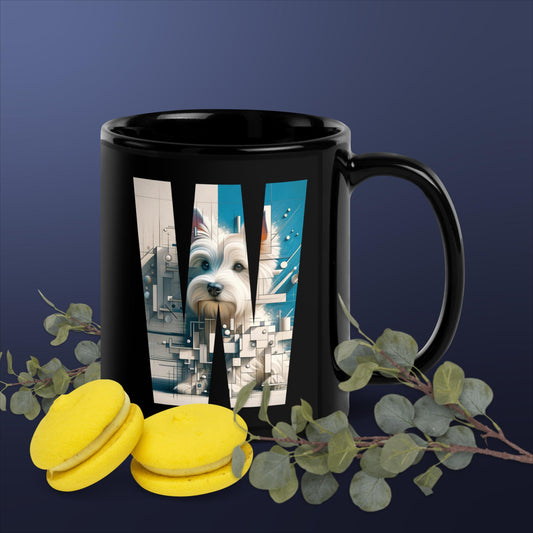 Big W Westie Black Glossy Mug