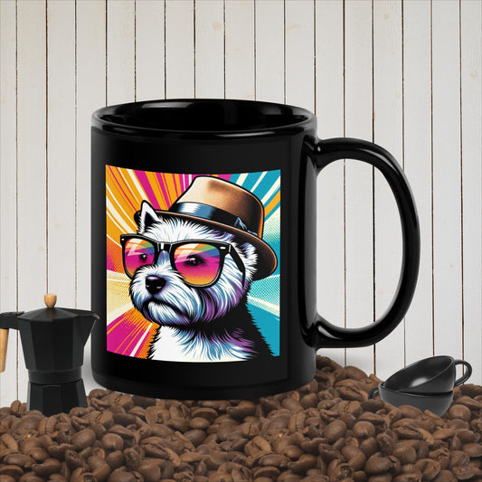 Harlem Westie. Black Glossy Mug