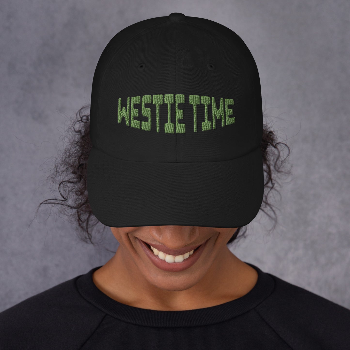 Westie Time Green  Embroidery Dad hat