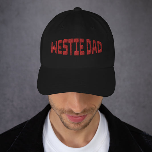 Red Embroidery Westie Dad hat