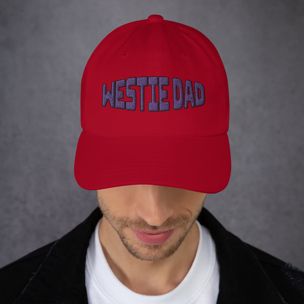 Westie Dad Blue Embroidery Dad hat