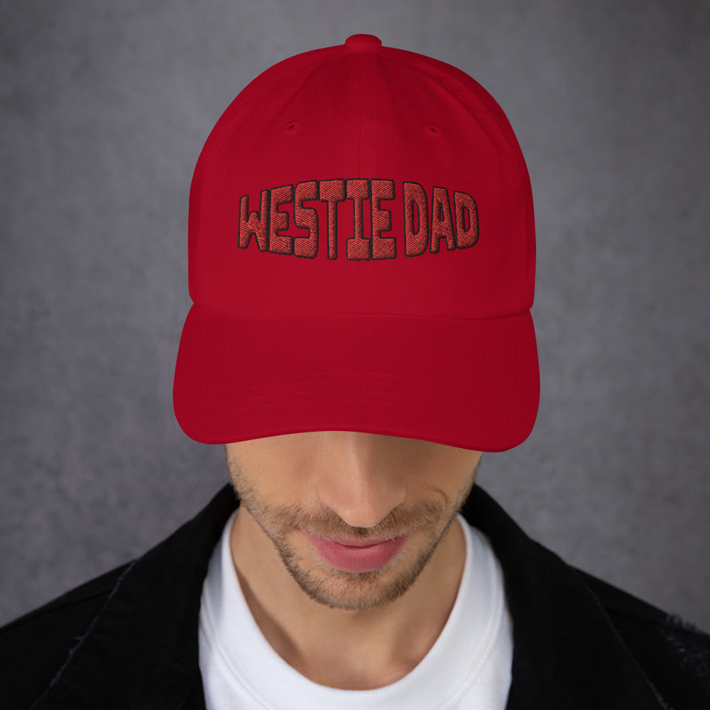 Red Embroidery Westie Dad hat