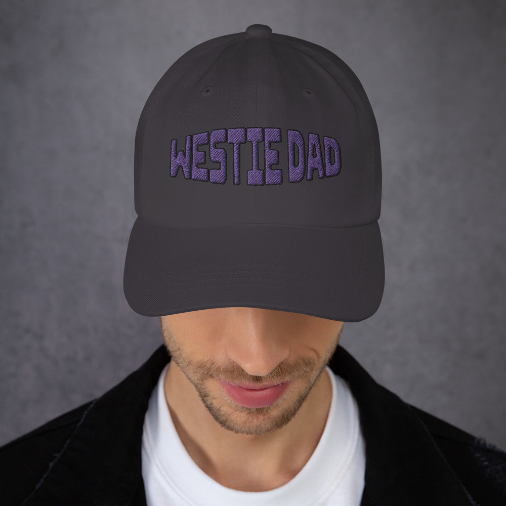 Westie Dad Blue Embroidery Dad hat