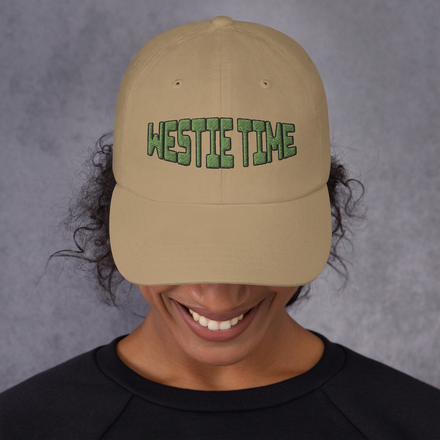 Westie Time Green  Embroidery Dad hat