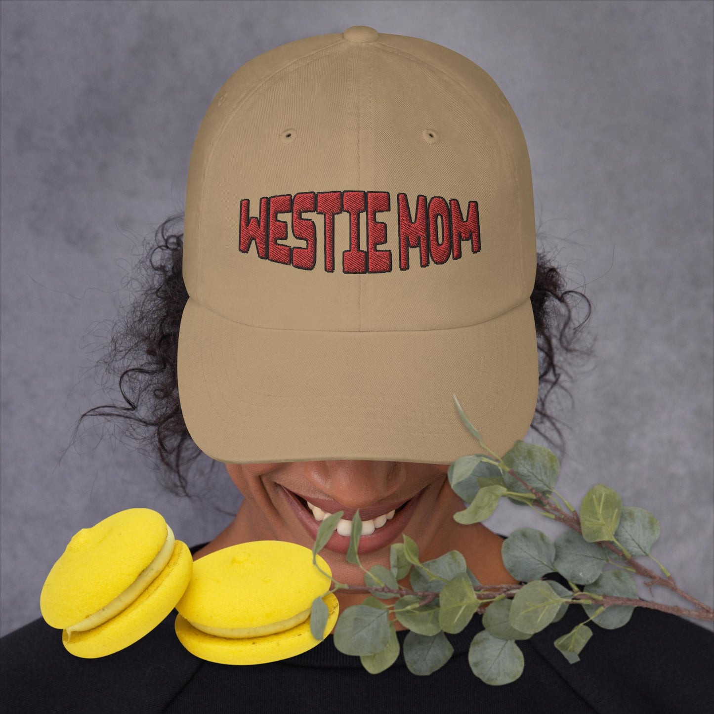 Red Westie Mom Embroidered Dad hat