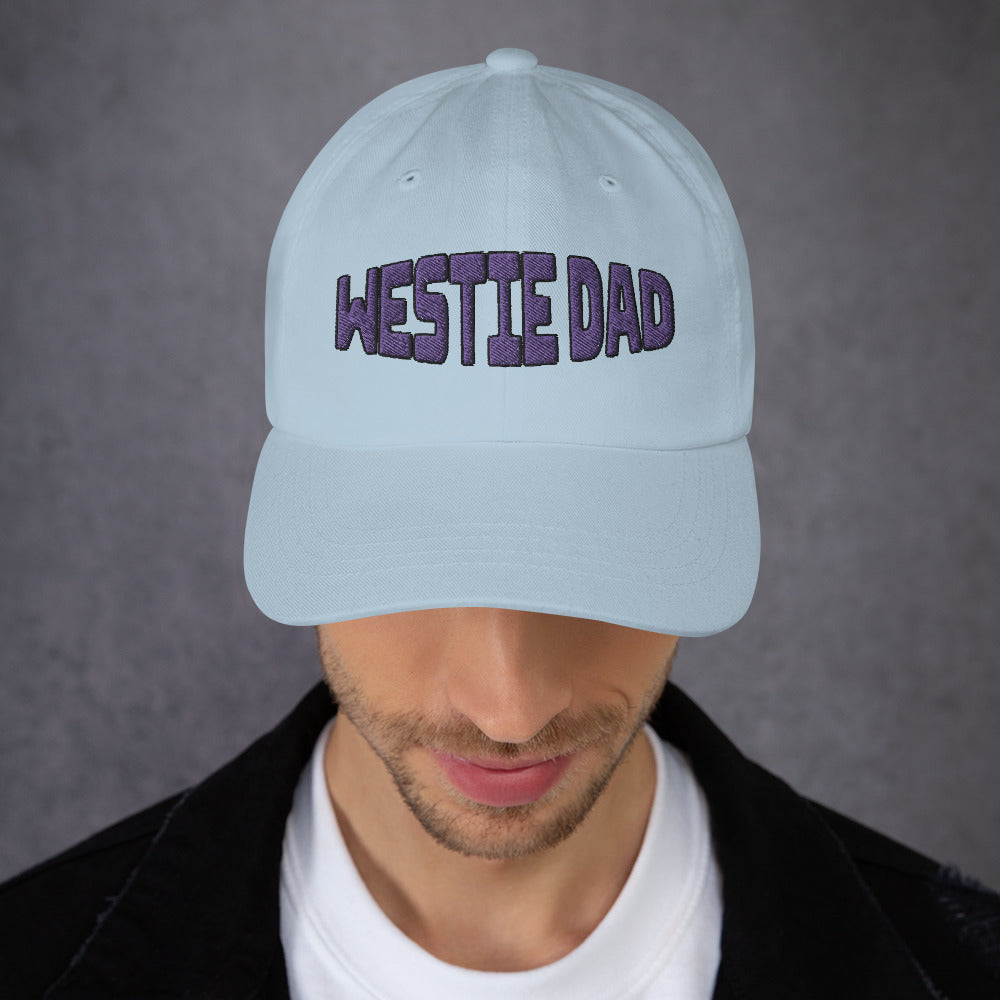 Westie Dad Blue Embroidery Dad hat