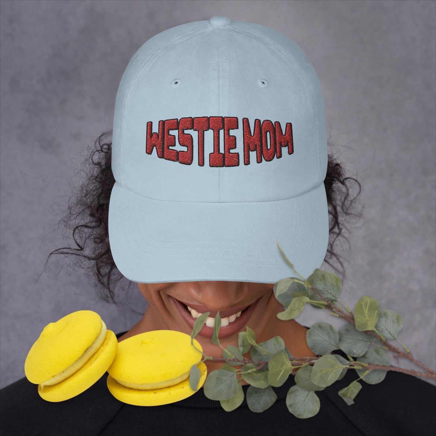 Red Westie Mom Embroidered Dad hat