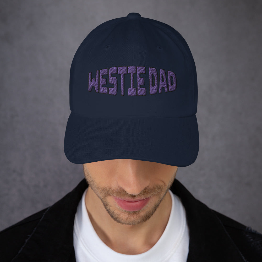 Westie Dad Blue Embroidery Dad hat