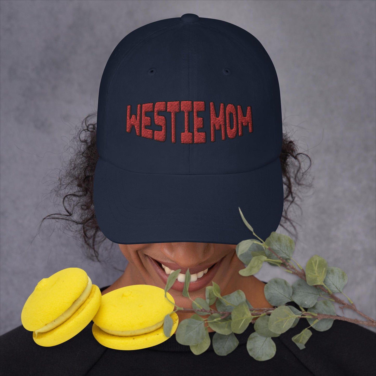 Red Westie Mom Embroidered Dad hat