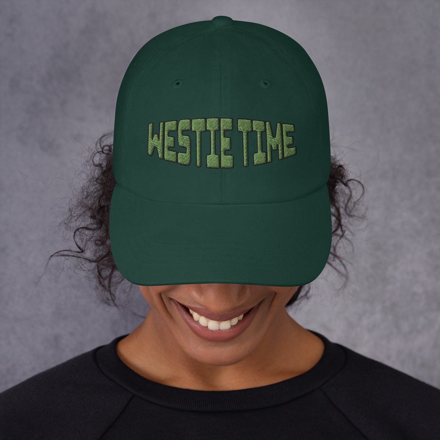 Westie Time Green  Embroidery Dad hat