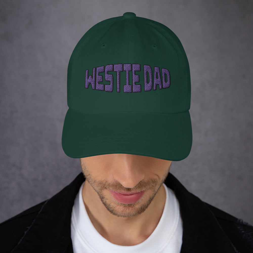 Westie Dad Blue Embroidery Dad hat