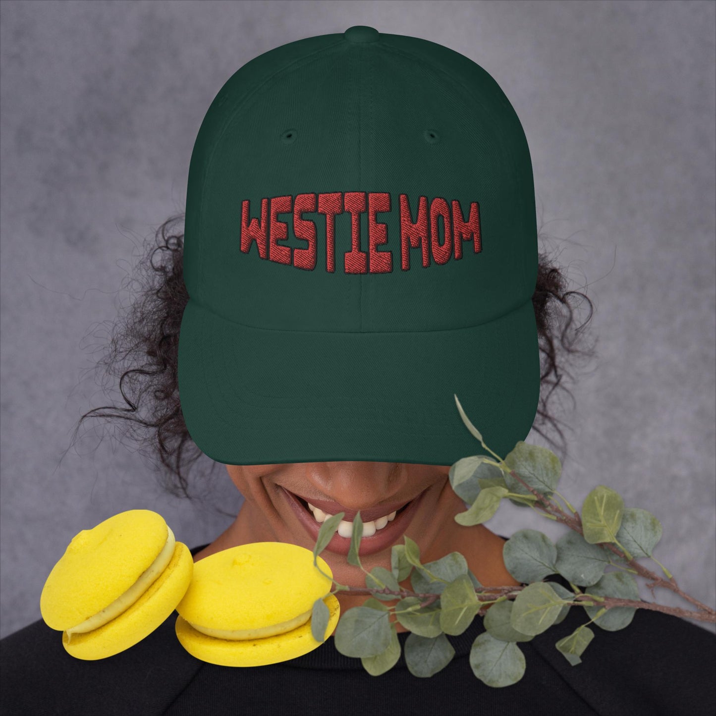 Red Westie Mom Embroidered Dad hat