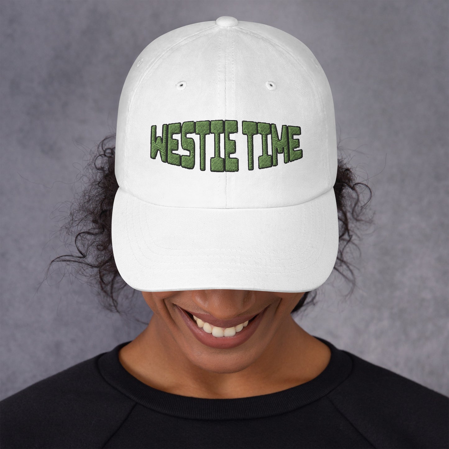 Westie Time Green  Embroidery Dad hat