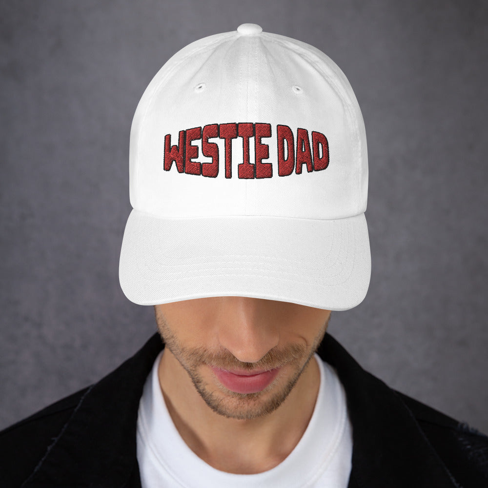 Red Embroidery Westie Dad hat