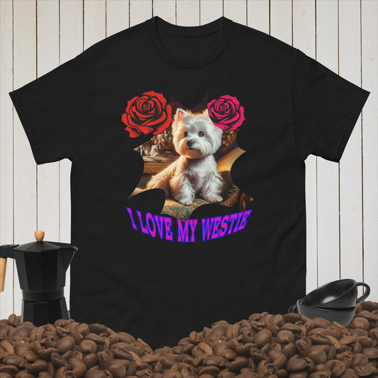 Men's classic tee. I Love my Westie.