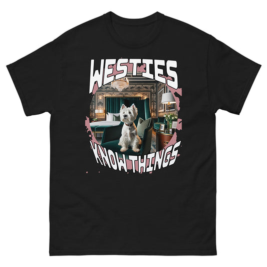 Men's classic tee. Westies Know Things.