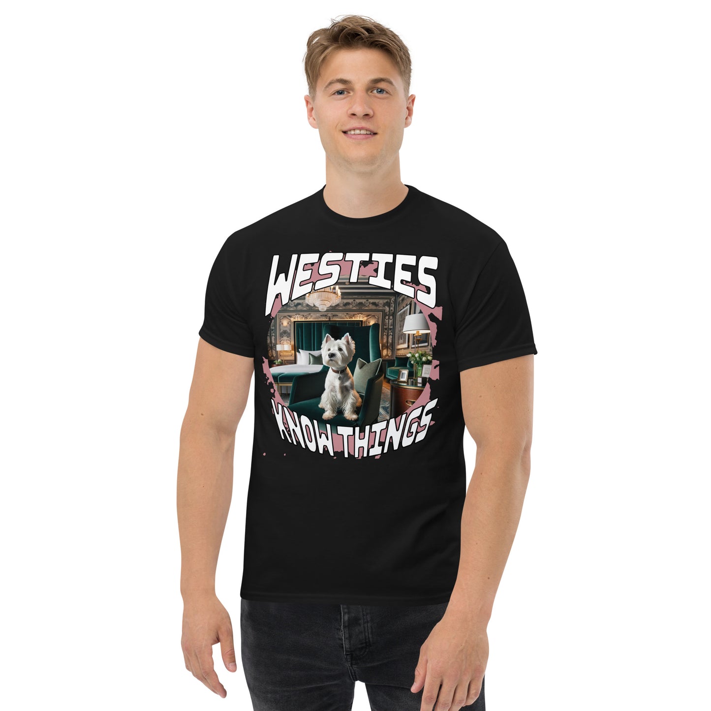 Men's classic tee. Westies Know Things.