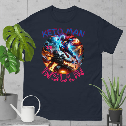 Men's classic tee. Keto Man vs Insulin.