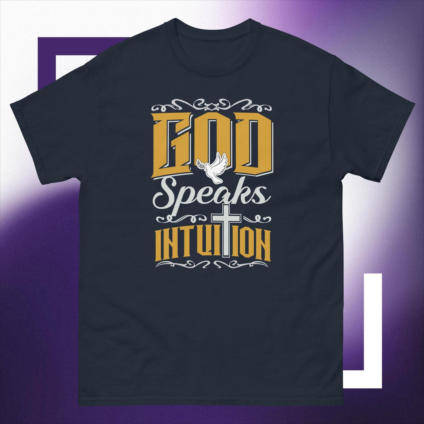 Men's classic tee. God Speaks Intuition.