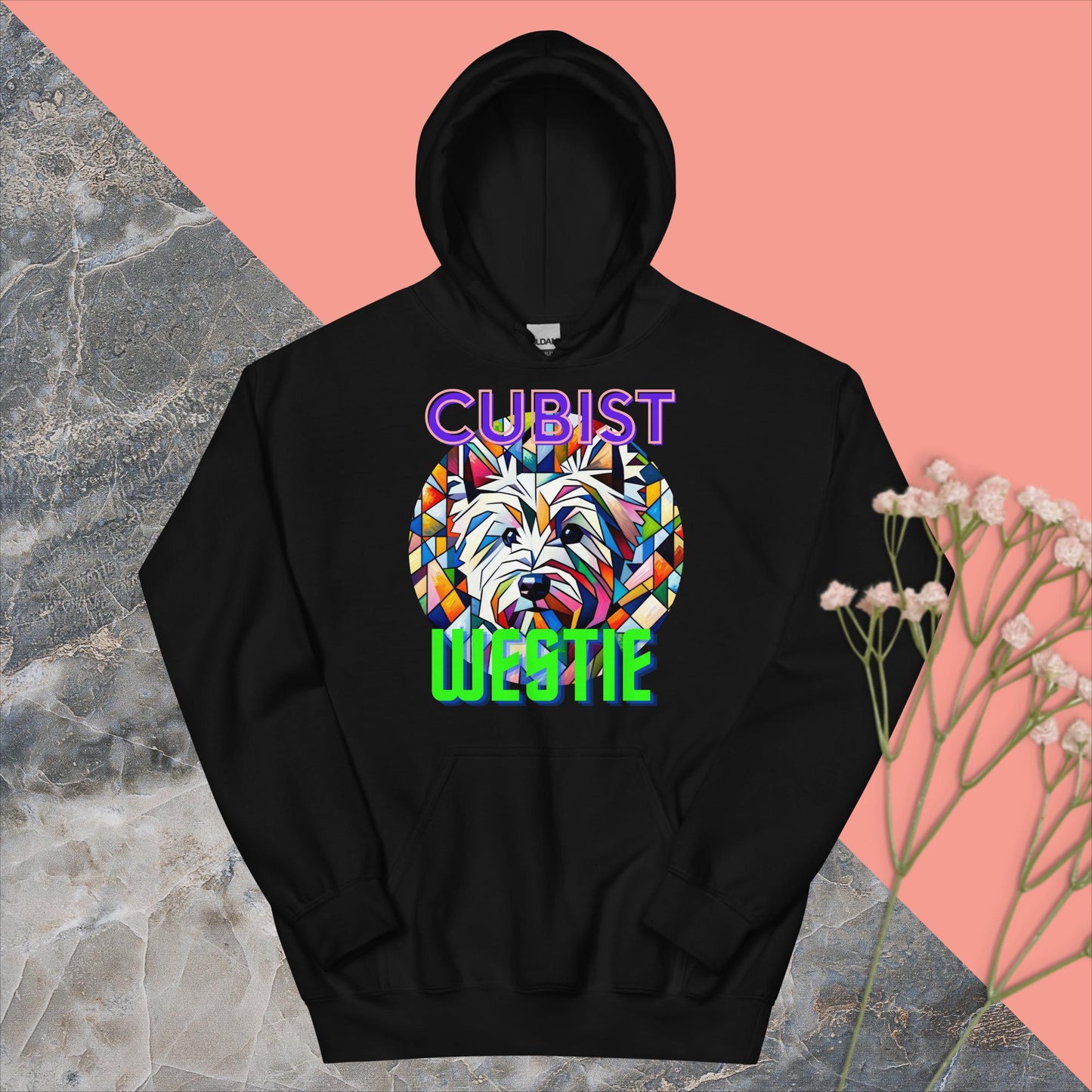 Unisex Hoodie. Cubist Westie.