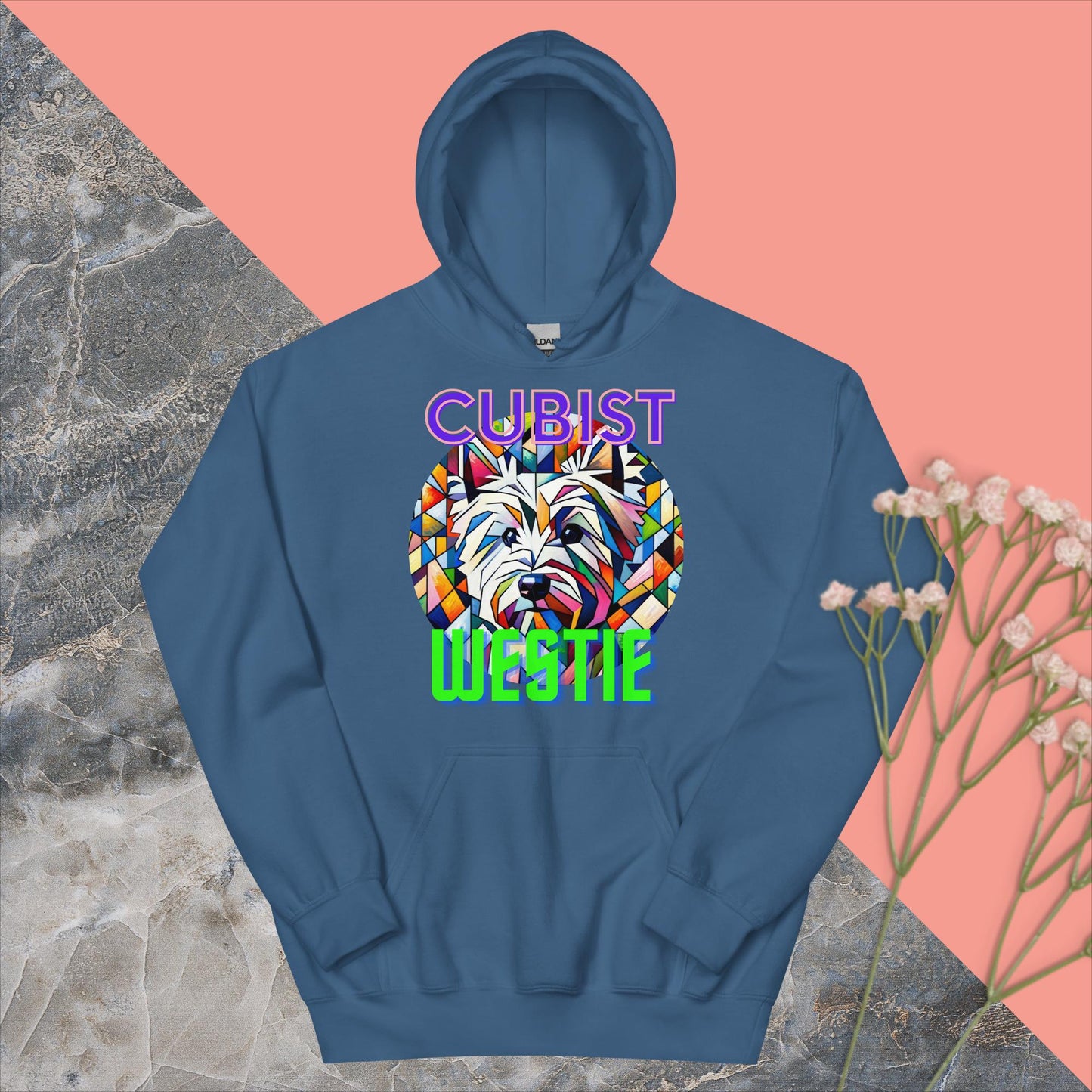 Unisex Hoodie. Cubist Westie.