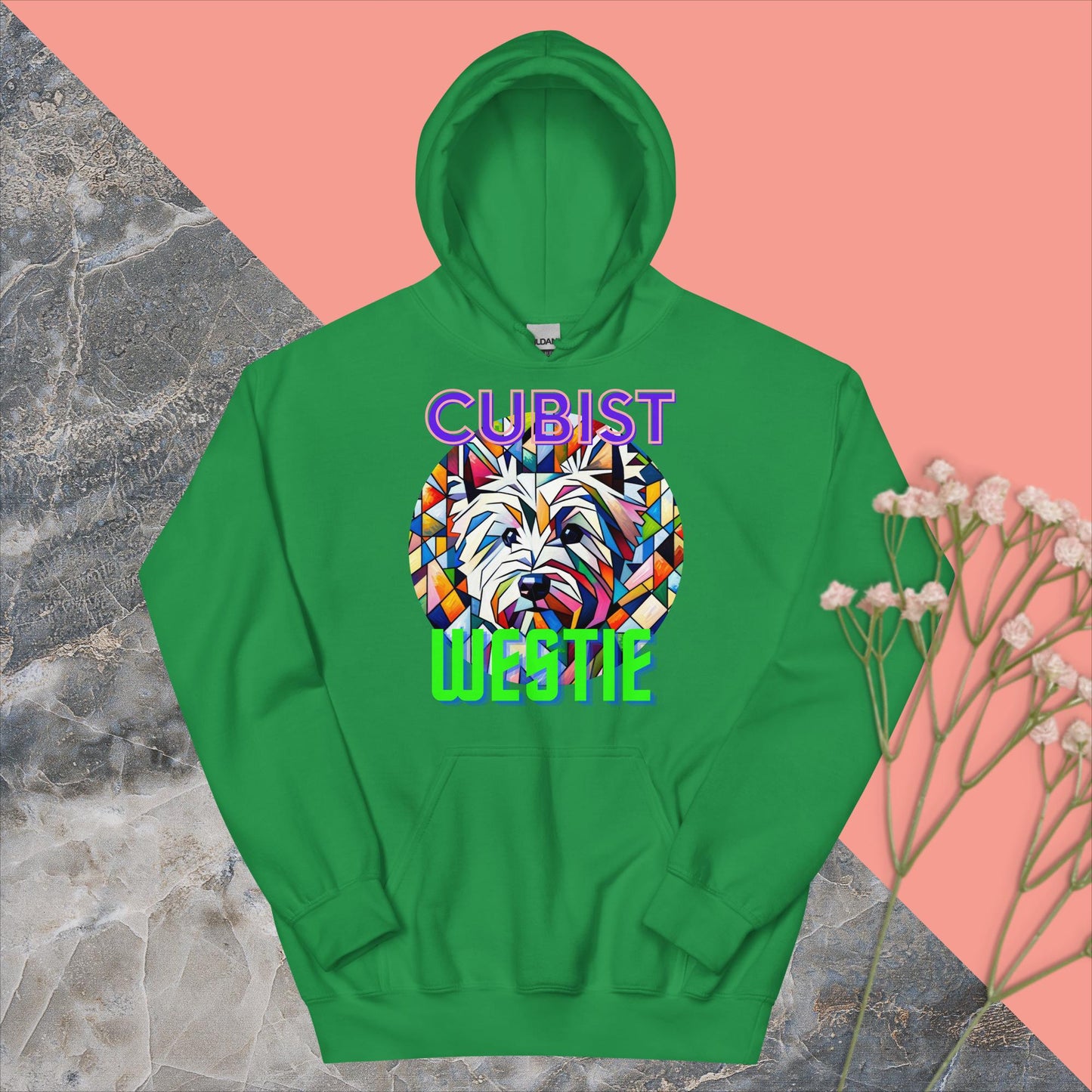 Unisex Hoodie. Cubist Westie.