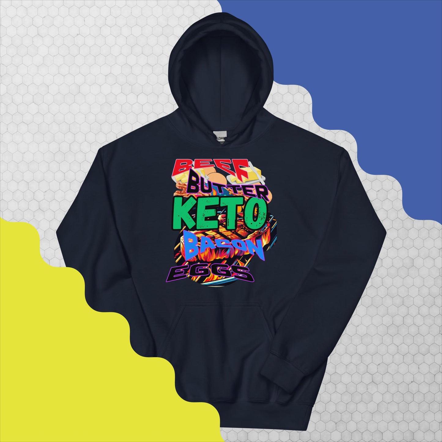 Unisex Hoodie. Keto, Beef, Butter, Bacon Eggs