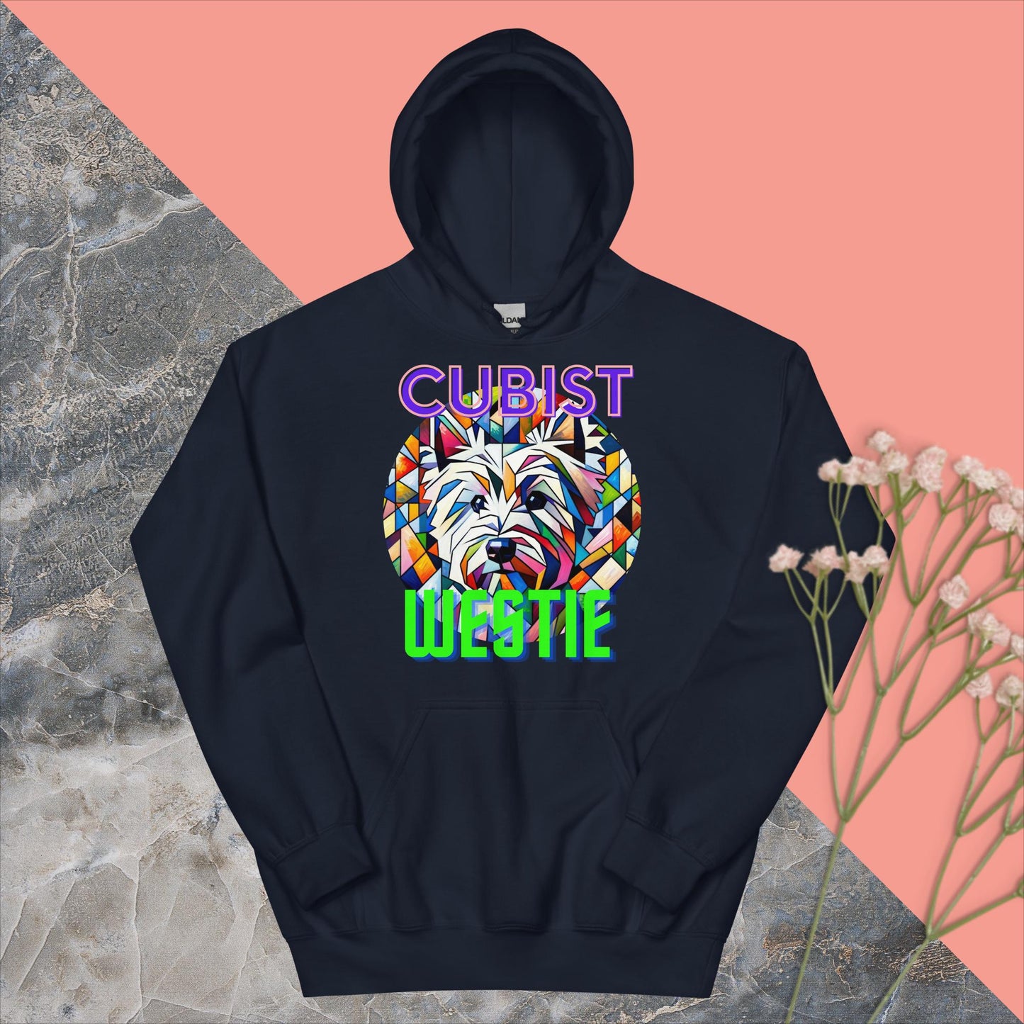 Unisex Hoodie. Cubist Westie.