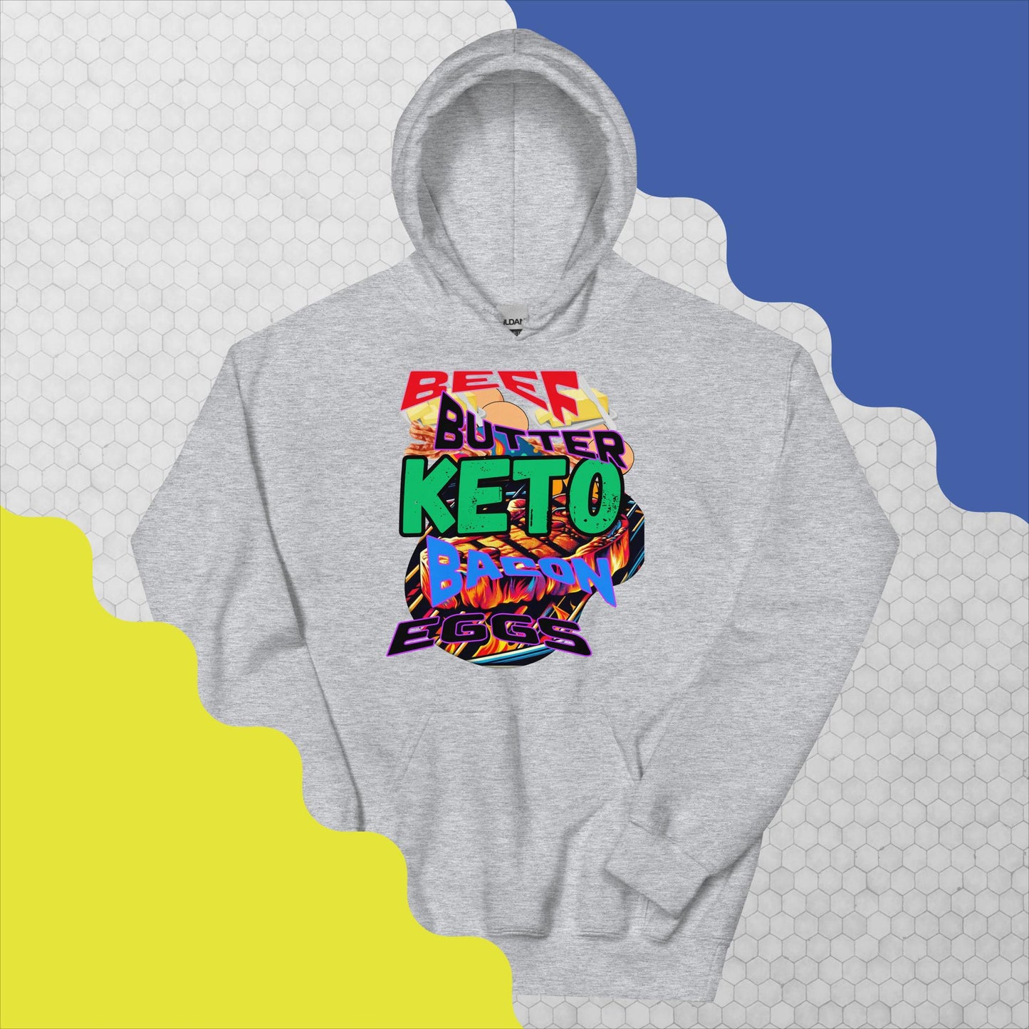 Unisex Hoodie. Keto, Beef, Butter, Bacon Eggs