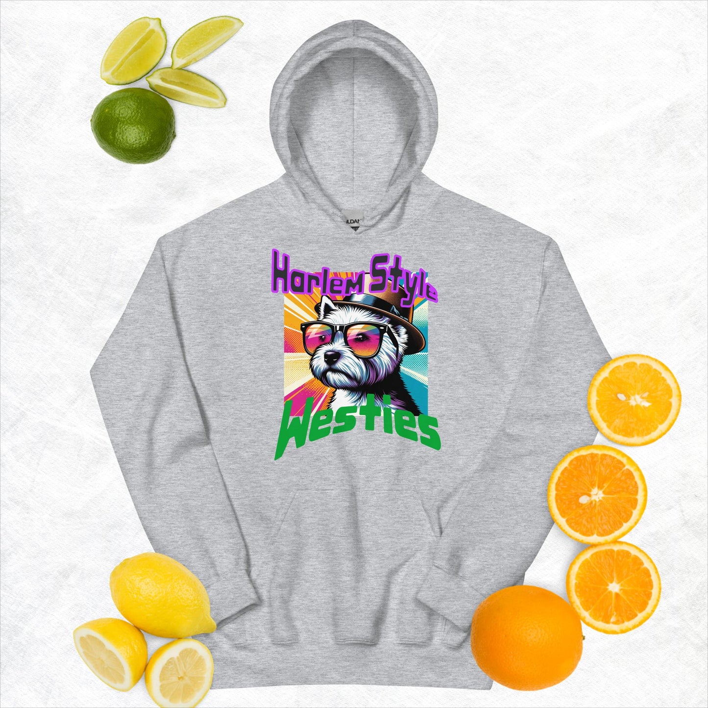 Unisex Hoodie. Harlem Style Westies.