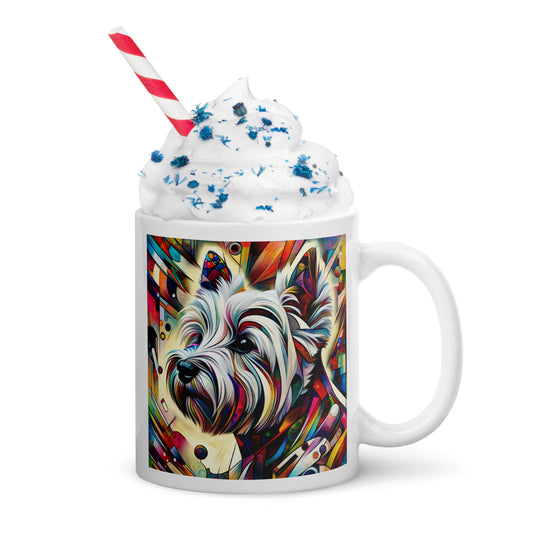 Avant Garde Cubist White glossy mug