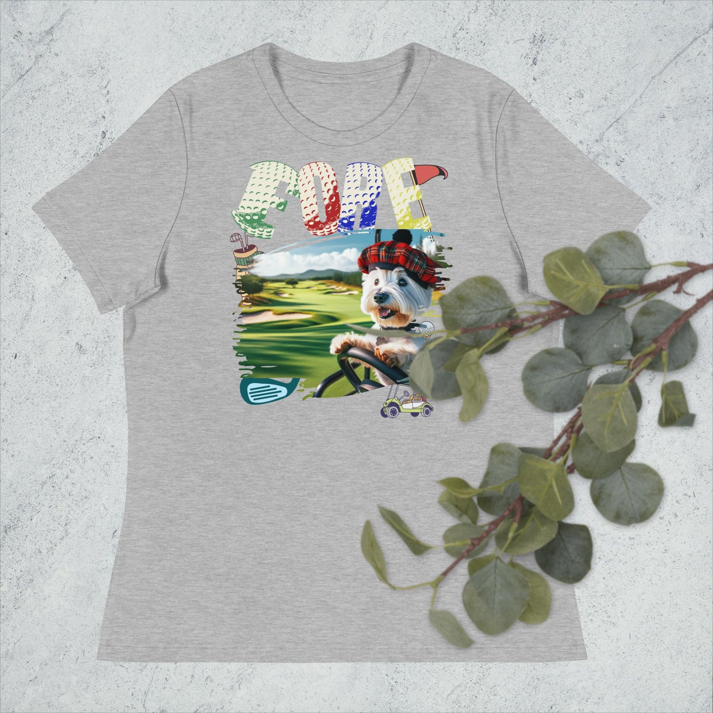 Women's Relaxed T-Shirt. Golf Fore.