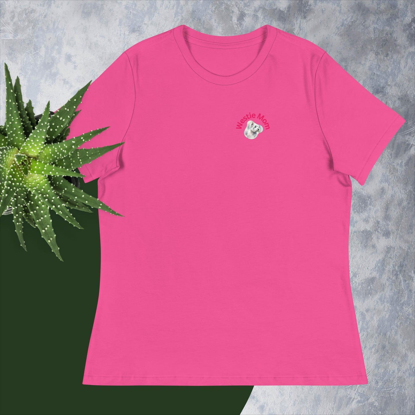 Women's Relaxed T-Shirt. Westie Mom.