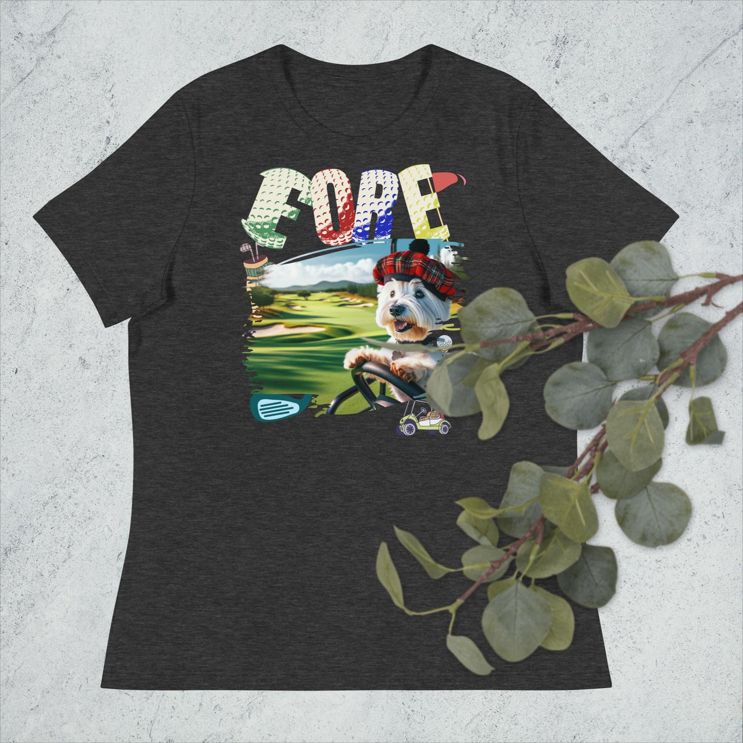 Women's Relaxed T-Shirt. Golf Fore.