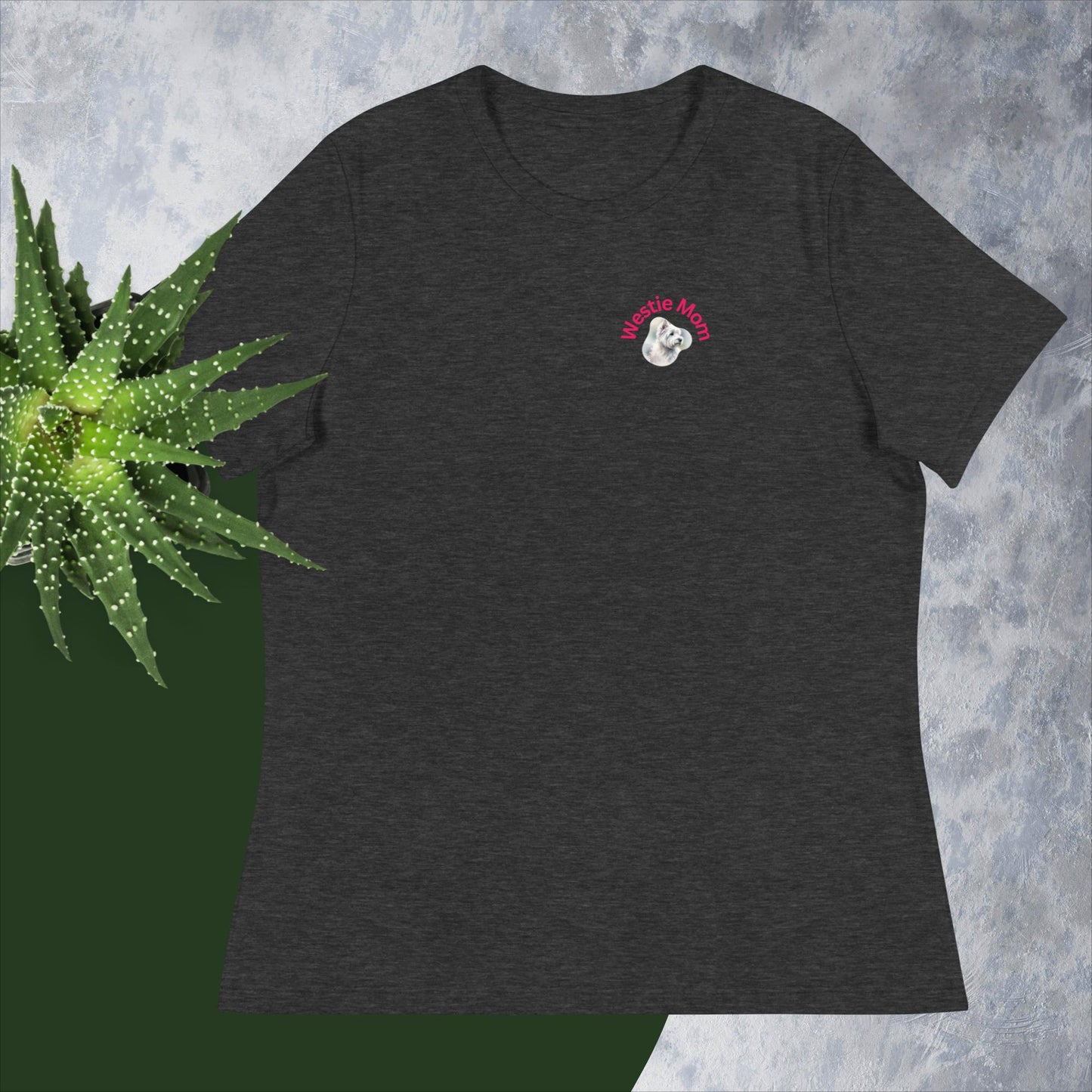 Women's Relaxed T-Shirt. Westie Mom.