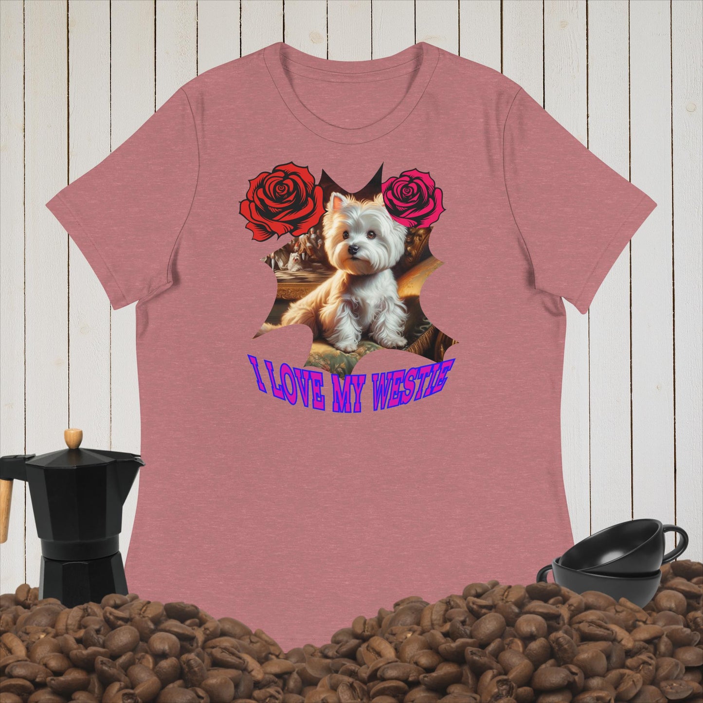 Women's Relaxed T-Shirt. I Love my Westie.