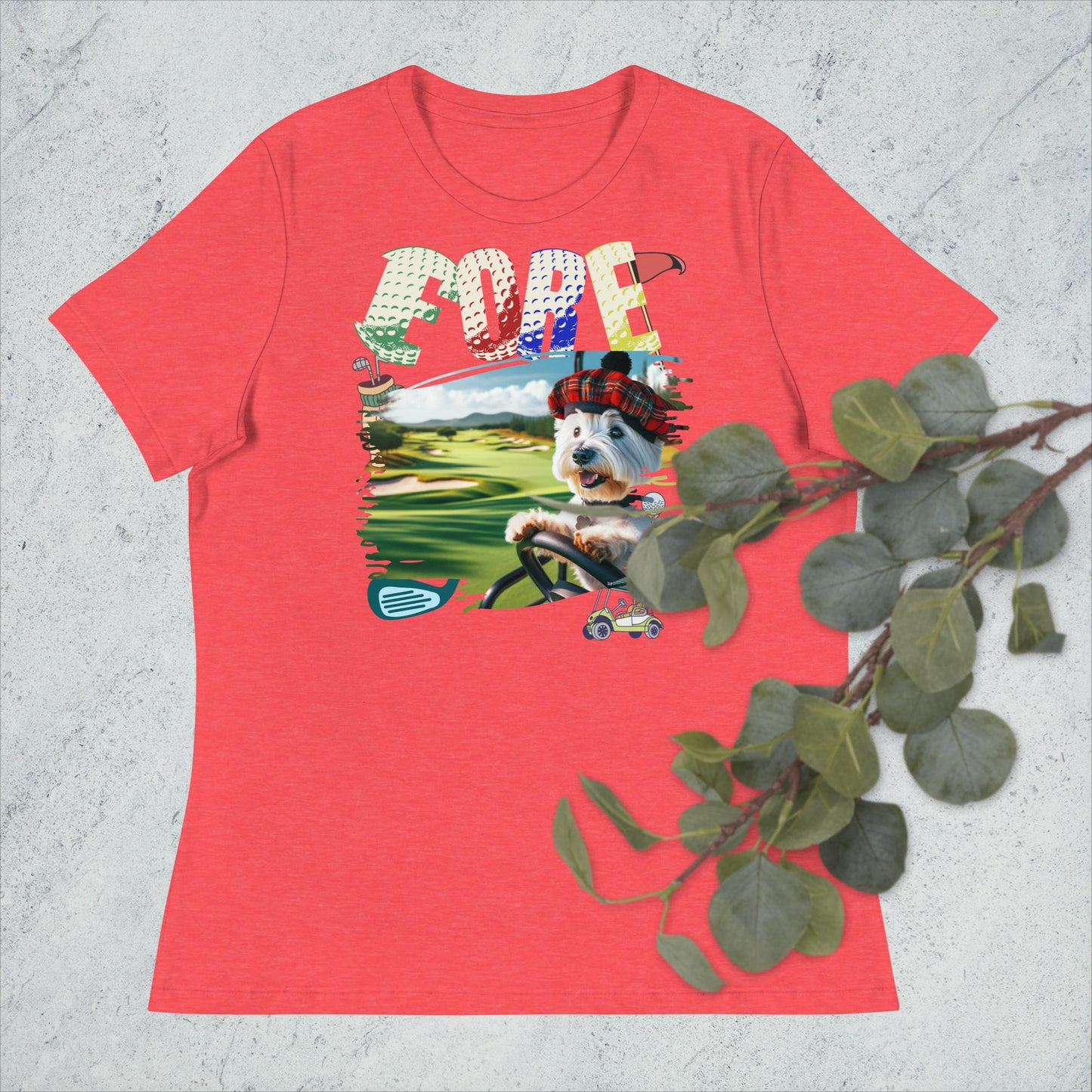 Women's Relaxed T-Shirt. Golf Fore.