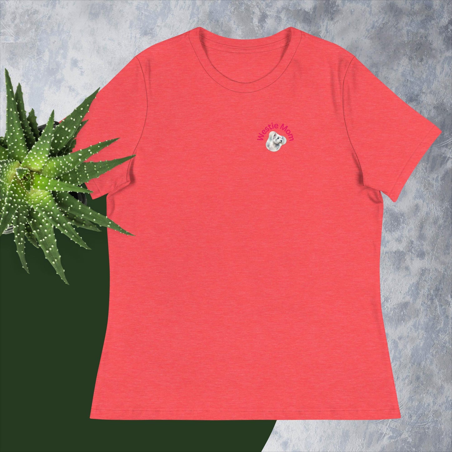 Women's Relaxed T-Shirt. Westie Mom.