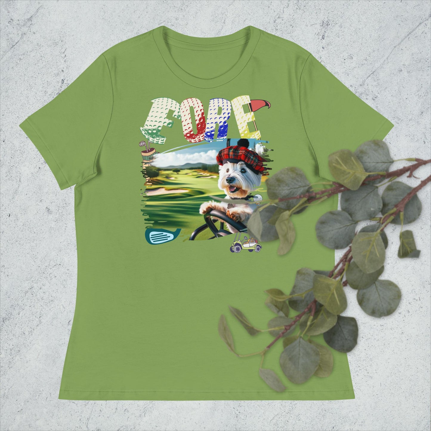 Women's Relaxed T-Shirt. Golf Fore.