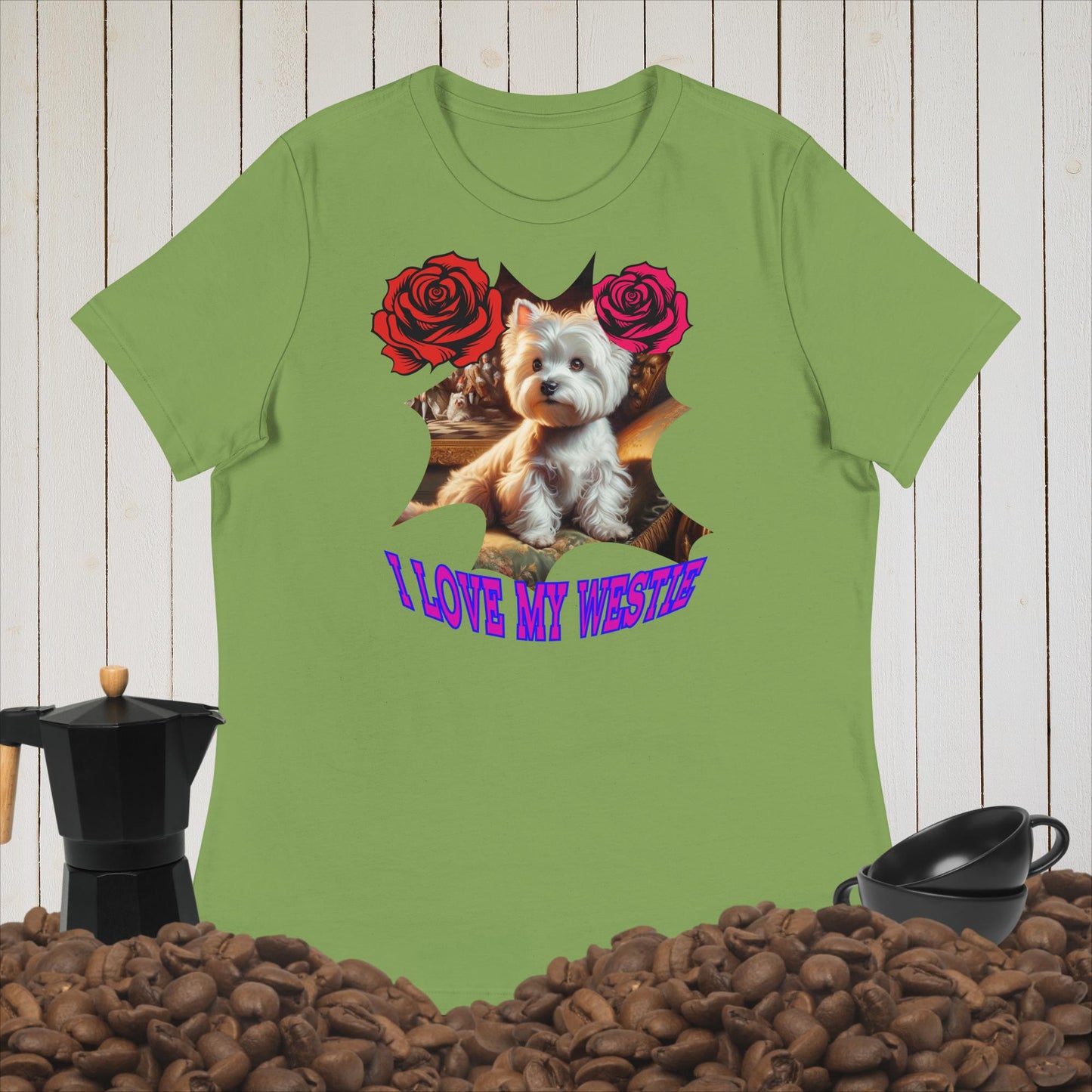 Women's Relaxed T-Shirt. I Love my Westie.