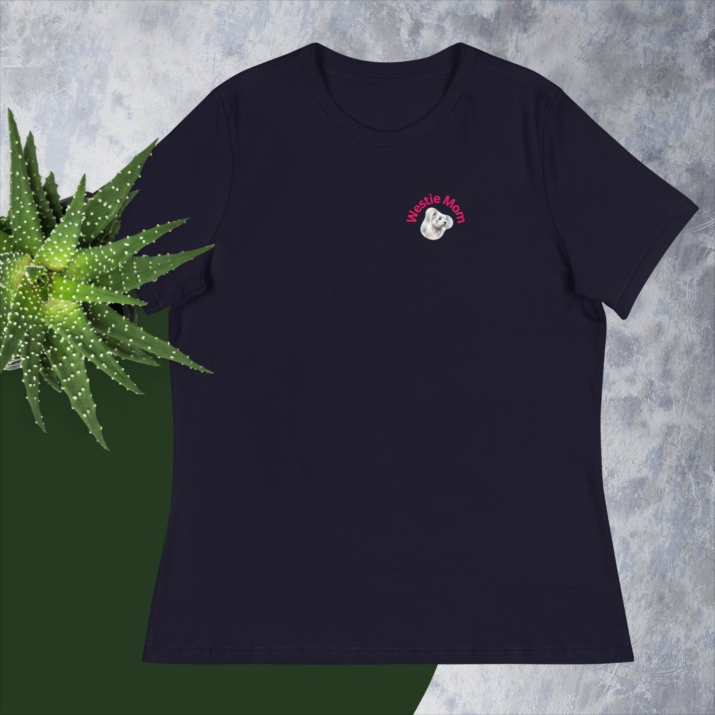 Women's Relaxed T-Shirt. Westie Mom.