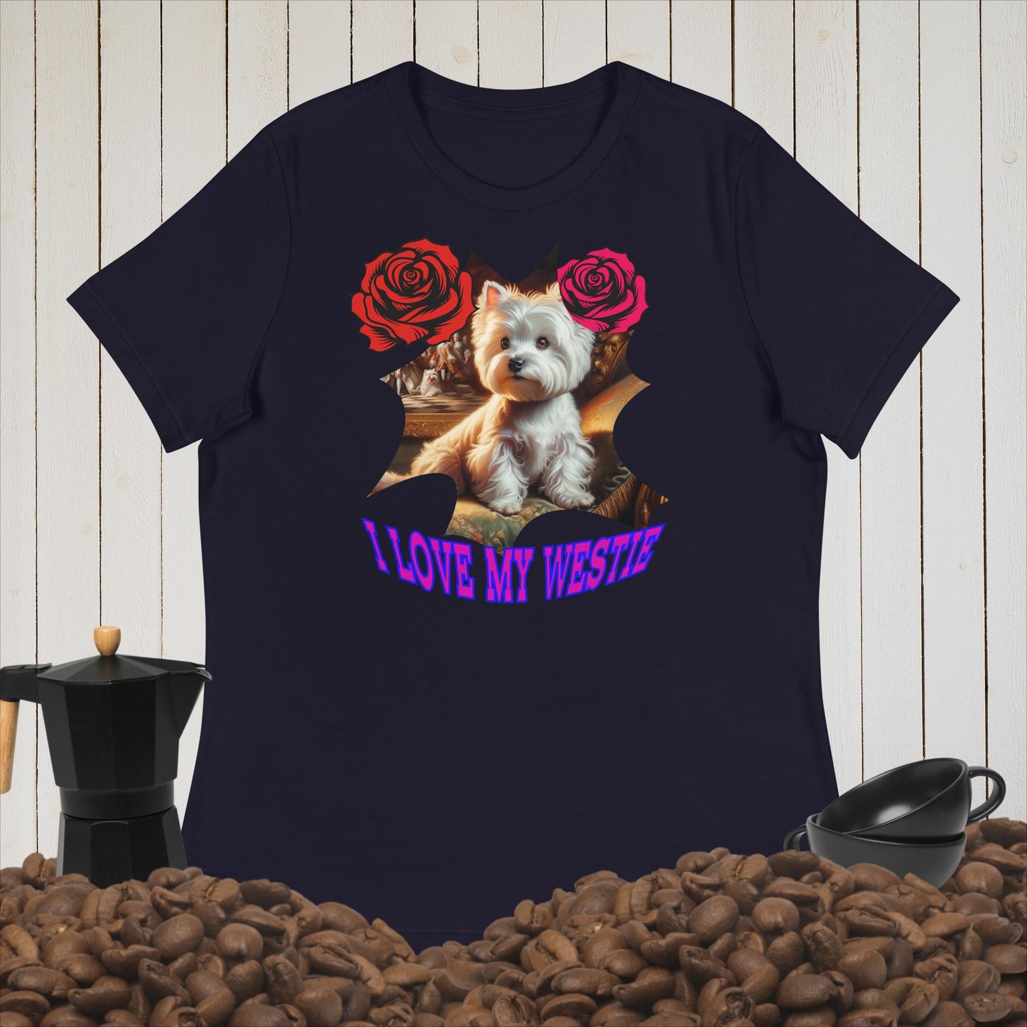 Women's Relaxed T-Shirt. I Love my Westie.