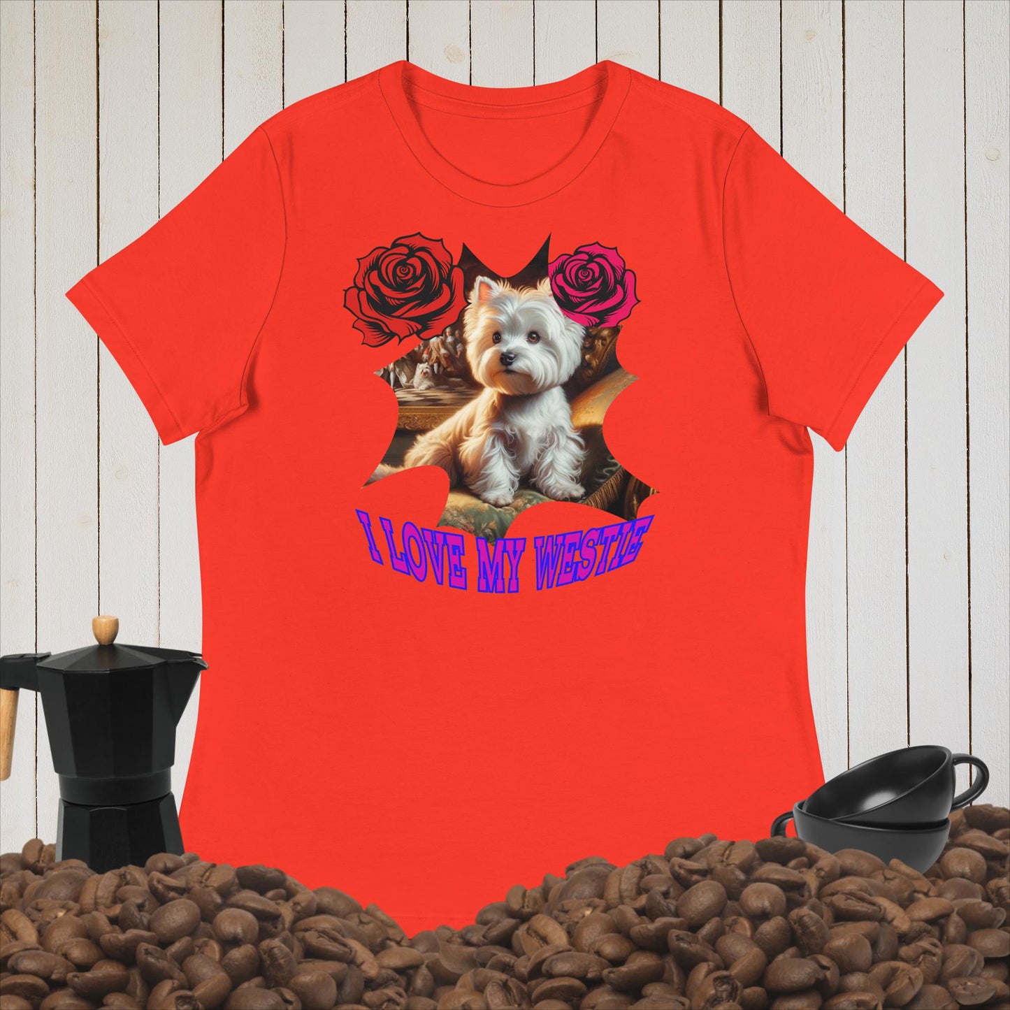 Women's Relaxed T-Shirt. I Love my Westie.